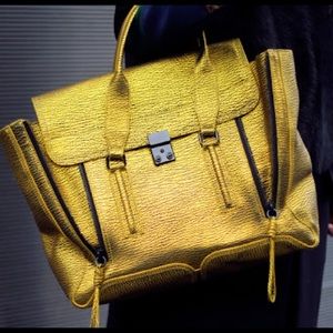 Rare Large Gold 3.1 Phillip Lim Pashli Satchel